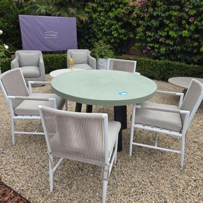Outdoor furniture floor models - 48" table SOLD $300 Chairs s