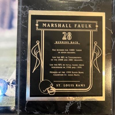 Marshall Faulk St. Louis Rams Steiner Sports Framed Photo Plaque - MVP Era, HOF Running Back w/ Stats & Hologram