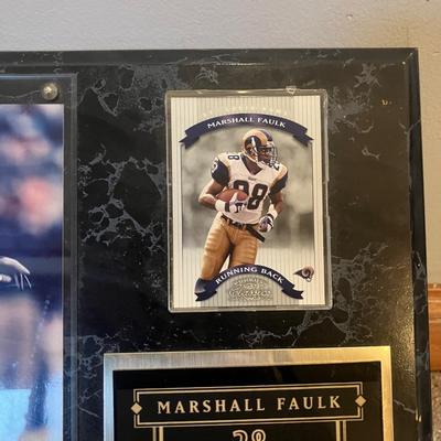 Marshall Faulk St. Louis Rams Steiner Sports Framed Photo Plaque - MVP Era, HOF Running Back w/ Stats & Hologram