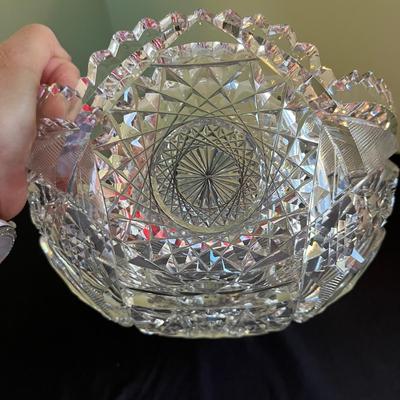 Cut Glass Serving Ware and Vase (LR-BC)