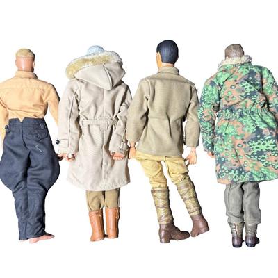 Sale Photo Thumbnail #452: Includes four action figures by unknown makers. All are 1/6 scale. There is age related wear, and they have been in a smoky environment. [JS]