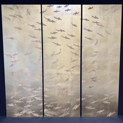 Lacquered Koi Fish Wall Panels