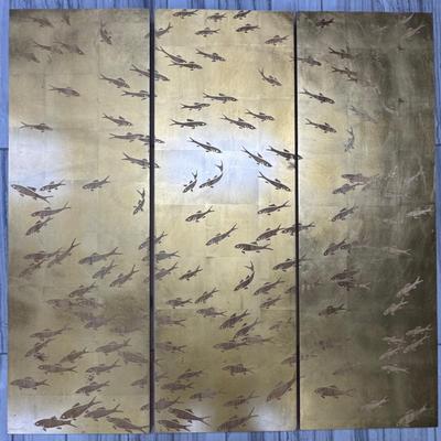 Lacquered Koi Fish Wall Panels