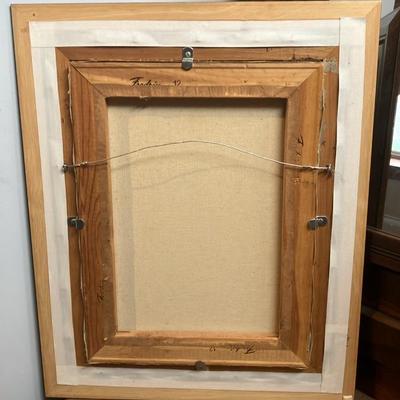 Vintage 1979 Oil Portrait of Native American Elder by Bev Ellington - Framed 21.5" x 17.5" Origin