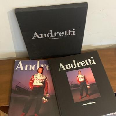 Rare Signed Mario Andretti Limited Ed. Book #586/2500 + Inscribed Paperback Set