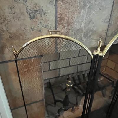 Black and Gold Fireplace Screen (LR-BC)