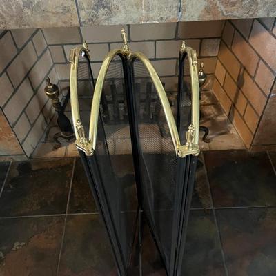 Black and Gold Fireplace Screen (LR-BC)