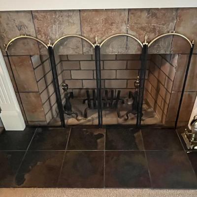 Black and Gold Fireplace Screen (LR-BC)