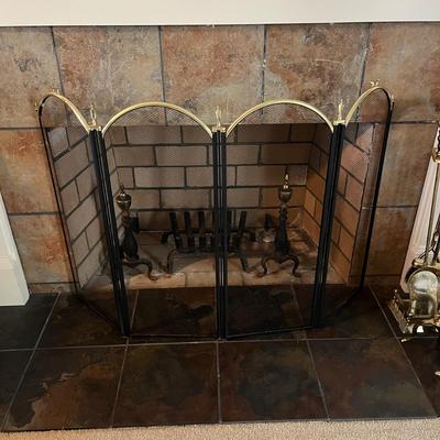 Black and Gold Fireplace Screen (LR-BC)