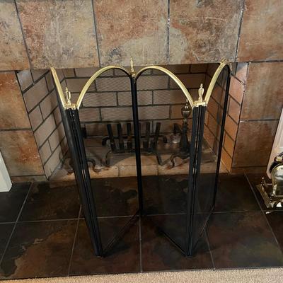 Black and Gold Fireplace Screen (LR-BC)