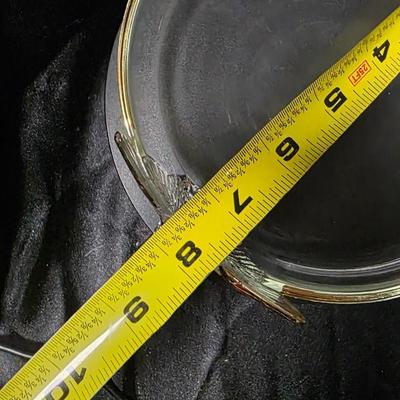 Vintage Jeannette Glass Eagle Bowl with Gold Trim – 3 Footed Depression Era Glass Dish