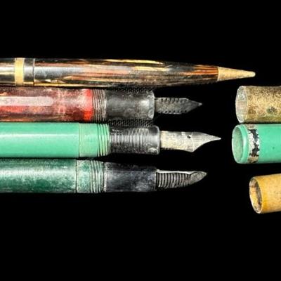 Sale Photo Thumbnail #510: Includes eyeglasses, lighters, pens, a bottle opener, an opisometer, and more. Total of 16 pieces. Pre-auction estimate: $50-$75. [KD]