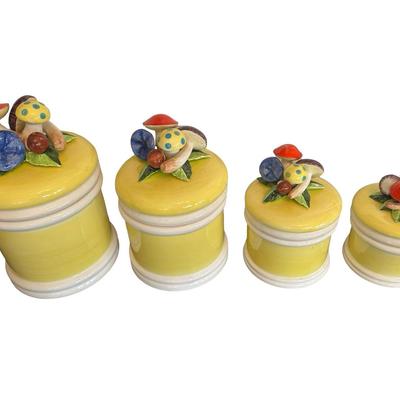 Seymour Mann Mushroom Canister Set with Salt & Pepper (6 Pieces)