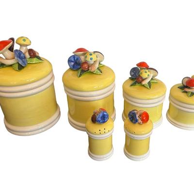 Seymour Mann Mushroom Canister Set with Salt & Pepper (6 Pieces)