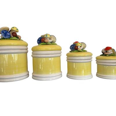Seymour Mann Mushroom Canister Set with Salt & Pepper (6 Pieces)