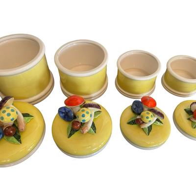 Seymour Mann Mushroom Canister Set with Salt & Pepper (6 Pieces)