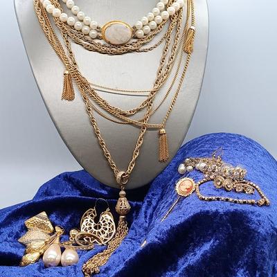 LOT 151: Gold-Tone Costume Jewelry