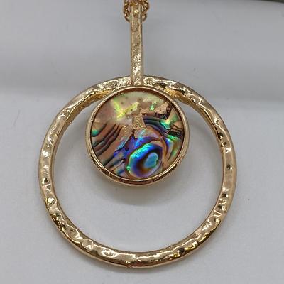 LOT 153: Avon Queen Bee Pendant Necklace, Abalone Circle Pendant Necklace & More