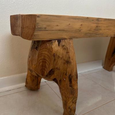 Rustic Solid Wood Bench
