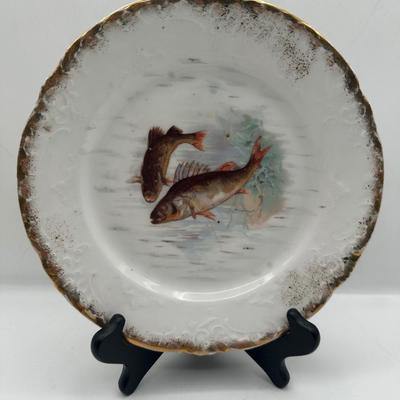 Vintage Victoria Carlsbad Austrian Porcelain Fish Plates & Platter