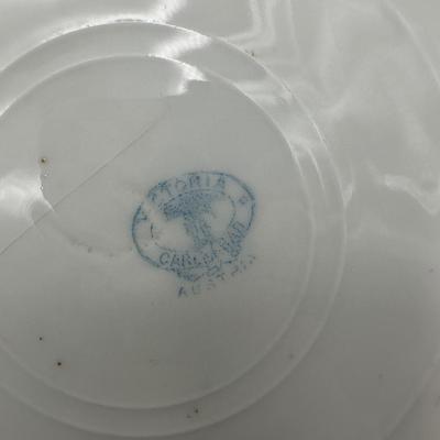 Vintage Victoria Carlsbad Austrian Porcelain Fish Plates & Platter
