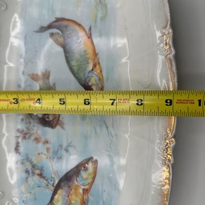Vintage Victoria Carlsbad Austrian Porcelain Fish Plates & Platter