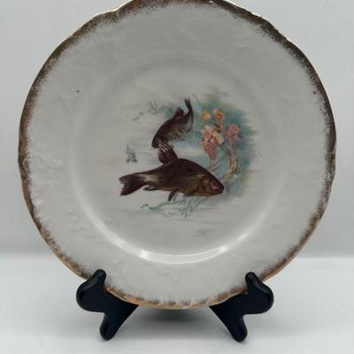 Vintage Victoria Carlsbad Austrian Porcelain Fish Plates & Platter