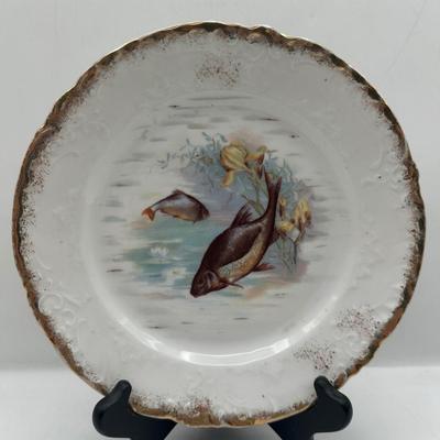 Vintage Victoria Carlsbad Austrian Porcelain Fish Plates & Platter