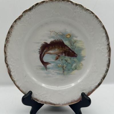 Vintage Victoria Carlsbad Austrian Porcelain Fish Plates & Platter