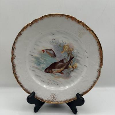 Vintage Victoria Carlsbad Austrian Porcelain Fish Plates & Platter
