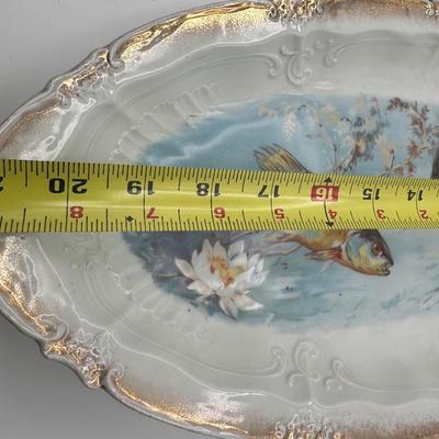 Vintage Victoria Carlsbad Austrian Porcelain Fish Plates & Platter
