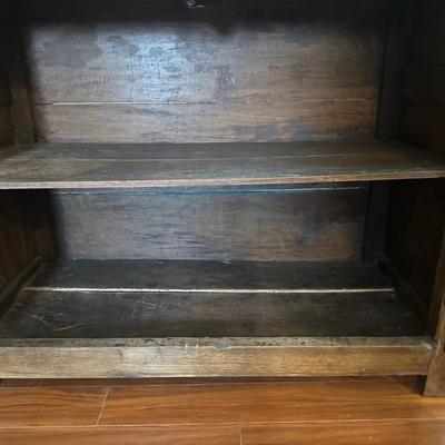 Vintage Solid Wood Two-Door Cabinet with Iron Hardware