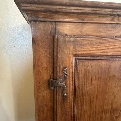 Vintage Solid Wood Two-Door Cabinet with Iron Hardware