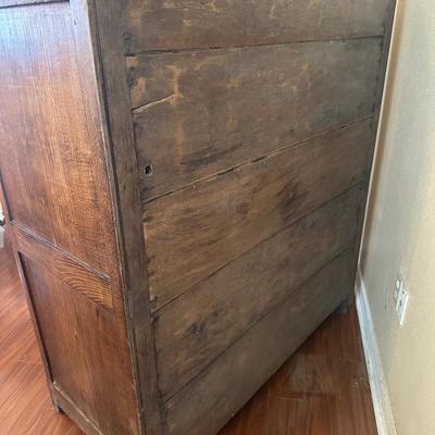 Vintage Solid Wood Two-Door Cabinet with Iron Hardware