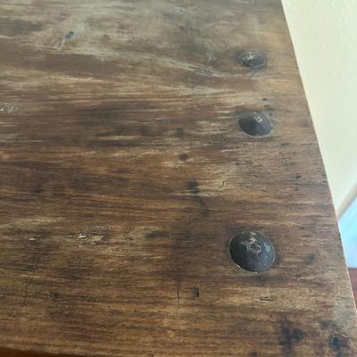 Vintage Solid Wood Two-Door Cabinet with Iron Hardware