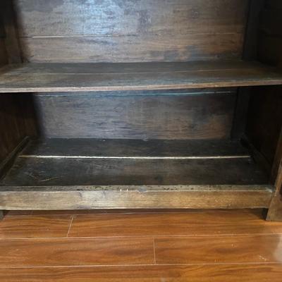 Vintage Solid Wood Two-Door Cabinet with Iron Hardware