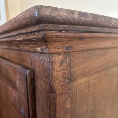 Vintage Solid Wood Two-Door Cabinet with Iron Hardware