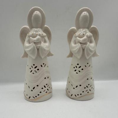 Pair of Belleek Angel Figurines