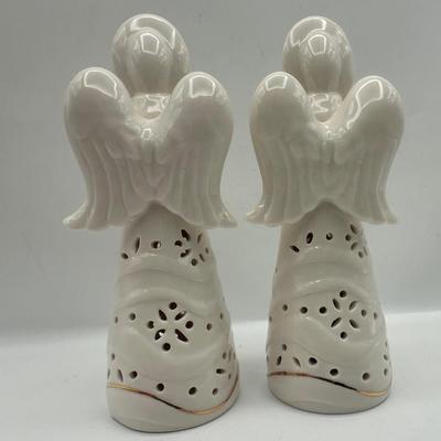 Pair of Belleek Angel Figurines