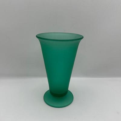 Uranium Glass Green Frosted Vase
