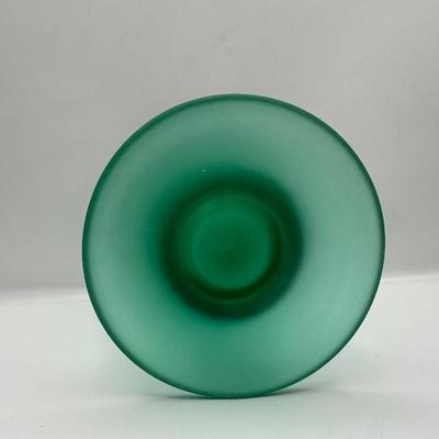 Uranium Glass Green Frosted Vase