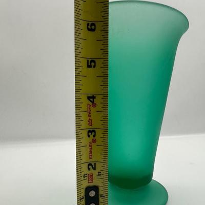 Uranium Glass Green Frosted Vase