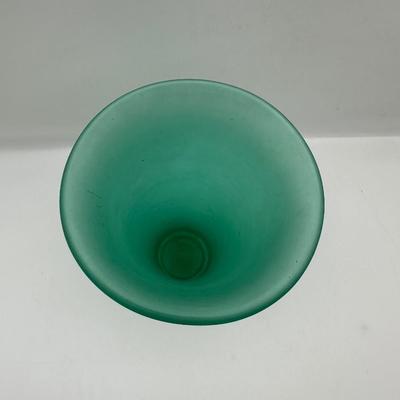 Uranium Glass Green Frosted Vase