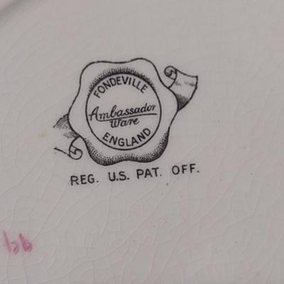 Vintage Fondeville Ambaassador Ware Dinner Plates- Six Pieces