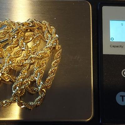 Solid 14k Yellow Gold Filled Rope Chain Necklace (4.2 mm, 18 inch)