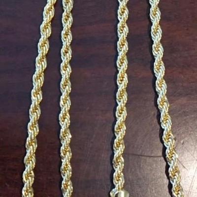 14kt Gold Filled Rope Necklace 30"