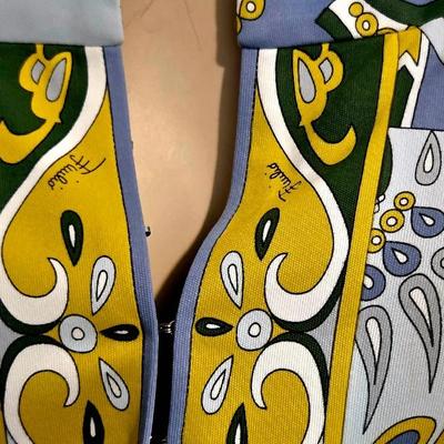 Vtg 60-70s Amazing Pucci dress blue/Gold print