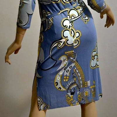 Vtg 60-70s Amazing Pucci dress blue/Gold print