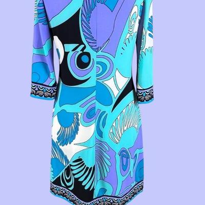 Vtg 70-80s Pucciesque psychedelic purple/Aqua