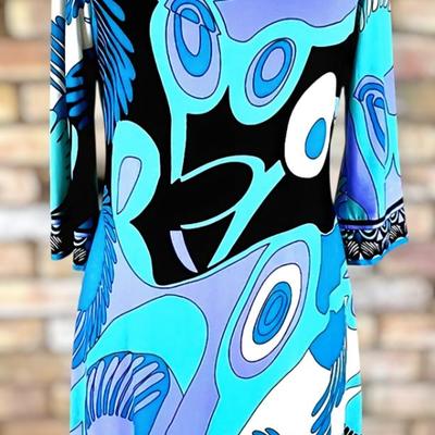 Vtg 70-80s Pucciesque psychedelic purple/Aqua